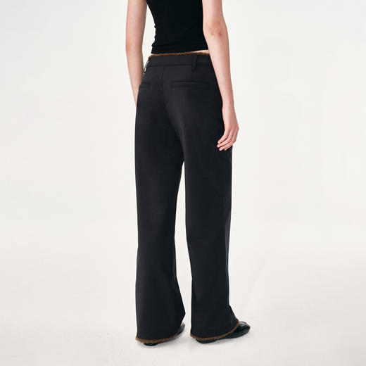 NUTH黑色复古拼接撞色休闲微喇裤女 商品图4