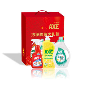 香港斧头三件套（除菌除螨洗衣液1kg+柠檬护肤洗洁精1.18kg+厨房重油污净500ml）
