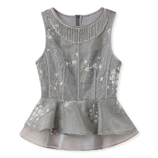 N6072夏季国风新中式女装贵气钉珠刺绣千金感提花马甲半裙套装 商品图4