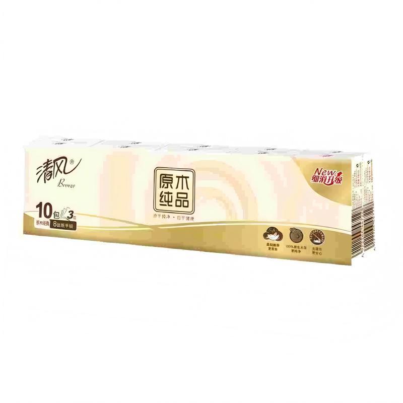 清风 原木纯品3层8张/包 10包/条手帕纸单条(条装) LMQF016