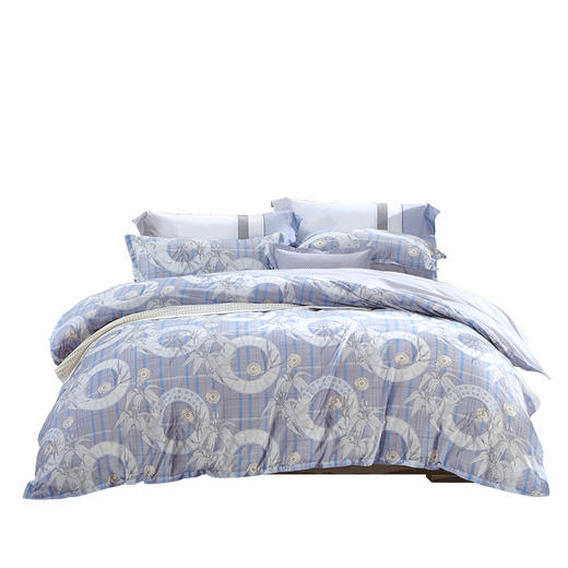 富安娜 床单四件套/星月竹影/灰 203*229cm 6916517647598 商品图0