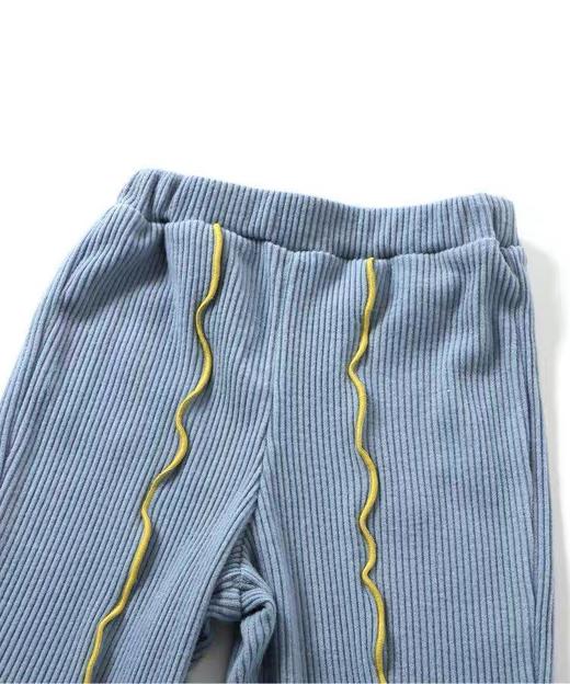 br女童坑条花边拼接休闲裤长裤 喇叭裤弹力大80-100 商品图2