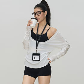 跃牌【禅语梵心】大圆领修身蝙蝠衫瑜伽服长袖普拉提跑步运动上衣女CX8089