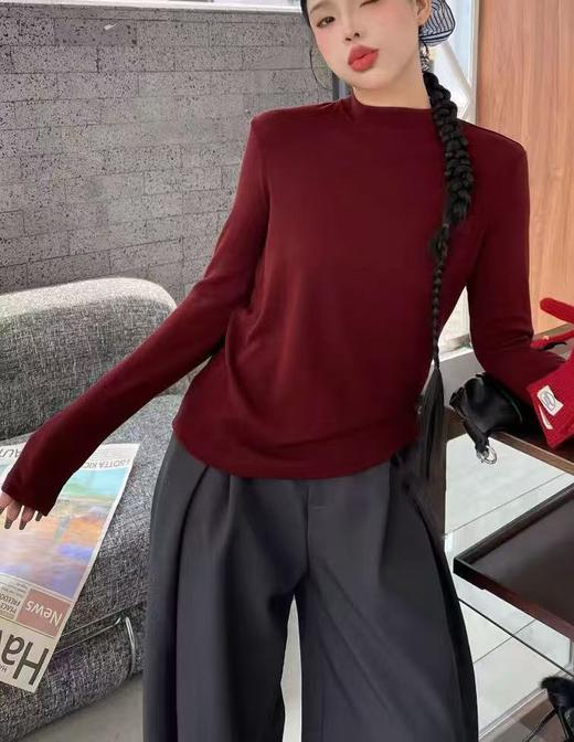【GZ】无忧购 半高领羊绒内里抓绒打底衫女秋冬新款修身显瘦保暖上衣8002（截单后3-5天发货） 商品图5