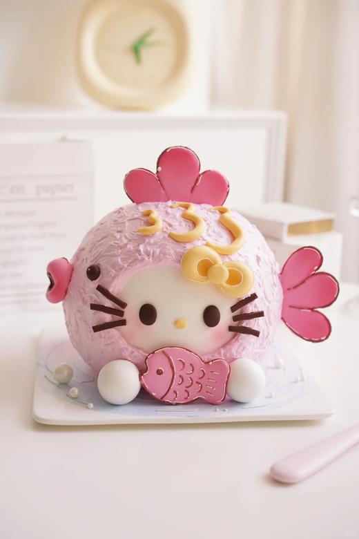 hellokitty小鱼儿双鱼座合体版卡通蛋糕-低糖处理无添加 商品图0