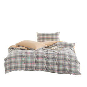 無印良品 良品水洗色织纯棉四件套霍格灰200×230（±2）cm MJ-T2024-0205