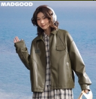 马得工地/MDGDWT251125/亮色基础分割翻领皮夹克