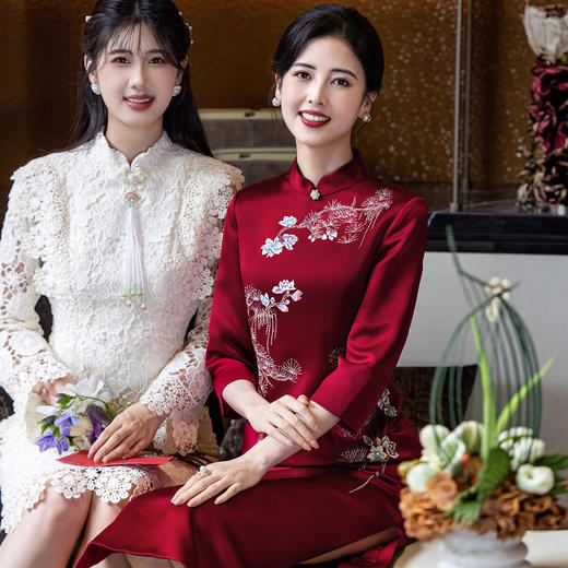 LHS C66高级感喜婆婆婚礼服高贵大气旗袍 商品图1