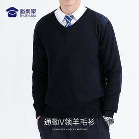 【通勤V领羊毛衫】精纺羊毛衫 可机洗保暖长袖打底衫打底毛衣
