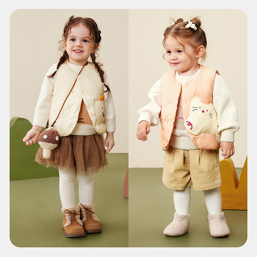 迷你巴拉女童棉马甲可爱造型保暖棉服婴儿宝宝背心2025冬新品 商品图2