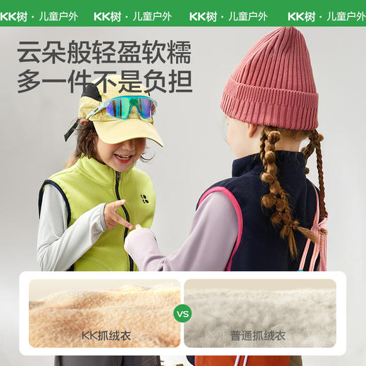 KK树儿童马甲男童女孩外穿洋气背心秋冬保暖摇粒绒外套中大童新款热力岛抓绒马甲 商品图3