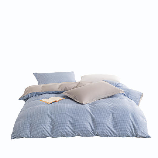 無印良品 A类大豆棉灰四件套蓝丝格 MJ-T2024-0299-1 商品图0