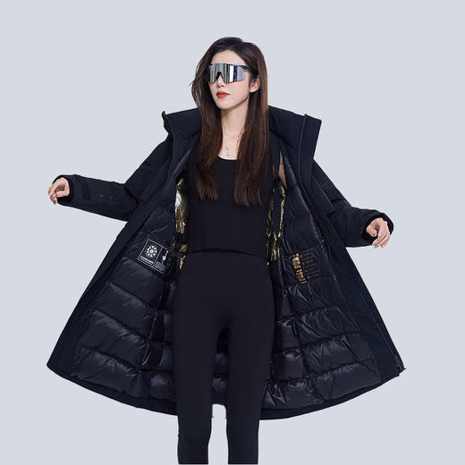 2025冬季新款女士长款鹅绒重磅加厚高进黑风衣羽绒服8768 商品图2