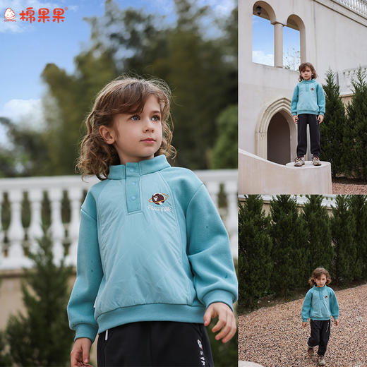 棉果果冬季新品男童复合绒涤丝纺绗棉保暖加绒夹克M412180425751 商品图0