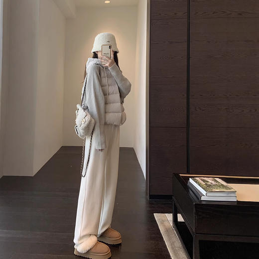 小众设计！时髦针织拼接厚外套短款连帽羽绒服女25秋冬新款！ 商品图2