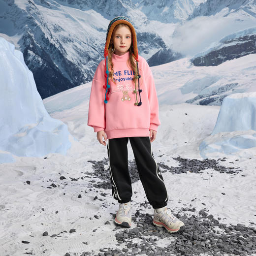 【MQD】女大童冬季新品潮酷休闲学院风卡通半高领加绒卫衣 商品图4