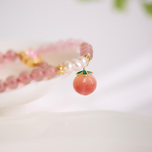 【普陀山】草莓粉晶手串-美好佳缘 商品图2