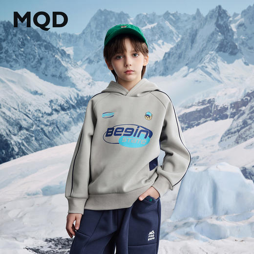 【MQD】童装男童连帽加绒卫衣秋冬新款儿童长袖内搭男大童打底 商品图1