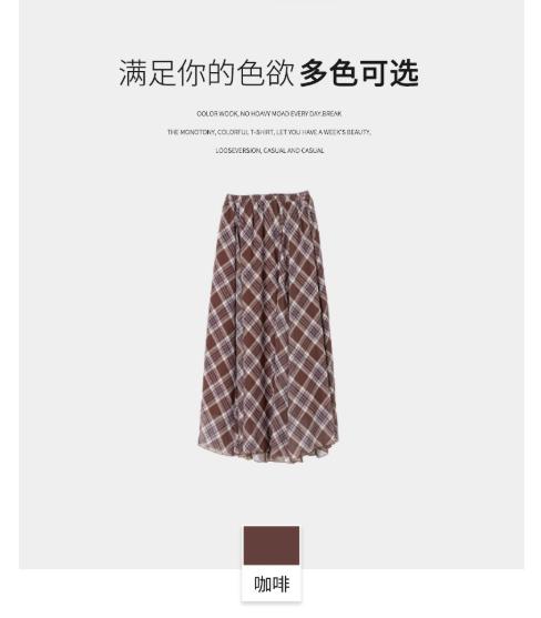 【门店同款】ENJOY秋季“浮光织影”秋日拿铁格纹半裙 164246779 商品图5