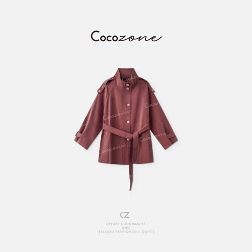 COCO ZONE 刘一一  ”莫妮卡”立领腰带翻领街头风外套 CD2A1648 商品图2