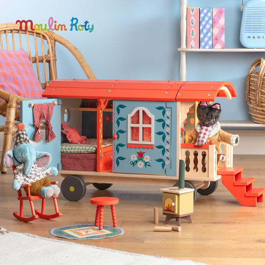 Moulin Roty 木制大篷车 过家家玩具 适合3岁+ 米努奇卡斯系列 法国品牌 -681100 商品图9