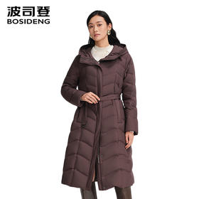 波司登2025秋冬新款女长款鹅绒羽绒服连帽加厚修身外套B250134172