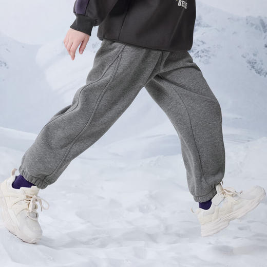 【MQD】冬季新品男大童潮酷休闲运动加绒学院风卫裤针织裤 商品图3