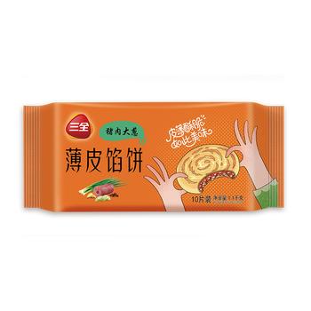 三全薄皮馅饼猪肉大葱味1.1kg10片装 早餐半成品即食手抓饼速食食品 商品图7