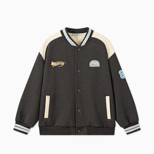 【MQD】冬季男大童复古学院风休闲运动棒球领外套 商品图5