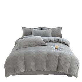彼加曼 6D全消光皮草绒保暖四件套-云灰200*230cm BGM-T2538