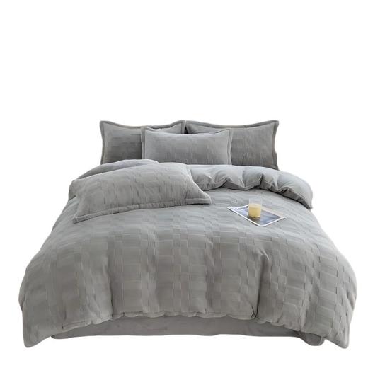 彼加曼 6D全消光皮草绒保暖四件套-云灰200*230cm BGM-T2538 商品图0