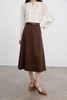 伯妮斯茵 | 优雅知性 垂坠感中长半身裙 大摆遮肉版型 挺括面料 气质约会款 SZ3B52 - 漆黑色，栗壳色半裙 商品缩略图2