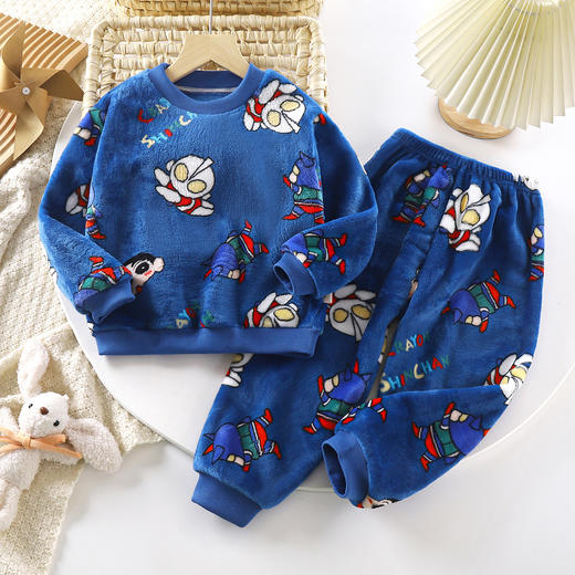 开团仅💰39.9✅︎新款宝宝秋冬法兰绒睡衣套装加绒加厚家居服秋衣套装宝宝冬睡衣聚 商品图8