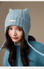 CACUSS猫耳朵针织帽子女秋冬含羊毛保暖护耳毛线帽可爱减龄显脸小ZZ250737 商品缩略图1