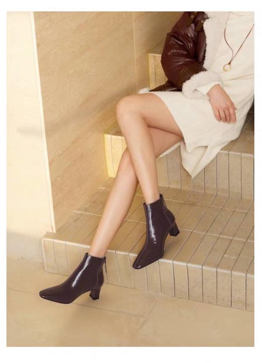 【云粉节】BF楼方头粗跟短靴女2025秋冬新款百搭时装靴中跟靴女靴子KYQ58653吊牌价1580 活动价790 商品图0