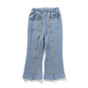 br女童坑条花边拼接休闲裤长裤 喇叭裤弹力大80-100 商品缩略图0