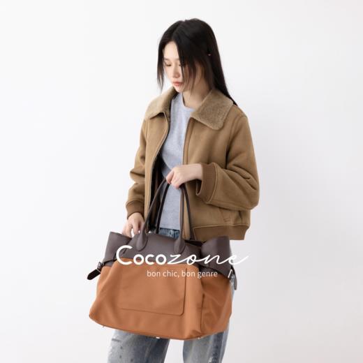 COCO ZONE 冬季复古美式拼接翻领保暖外套 CC2D3074 商品图1