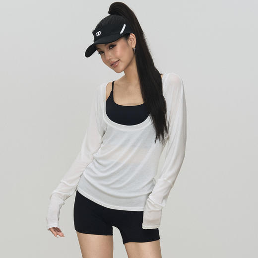 跃牌【禅语梵心】大圆领修身蝙蝠衫瑜伽服长袖普拉提跑步运动上衣女CX8089 商品图3