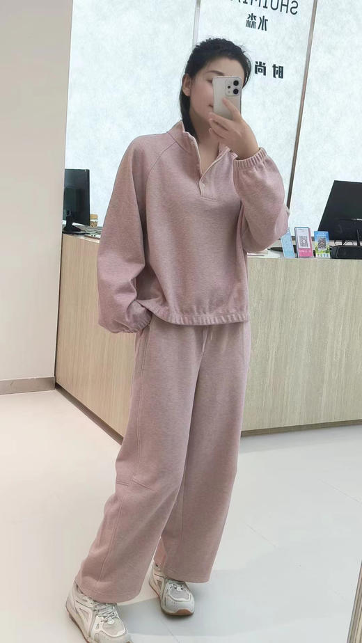 水淼2025冬新款加厚磨毛柔软花纱立领天丝羊毛小衫1509 商品图1