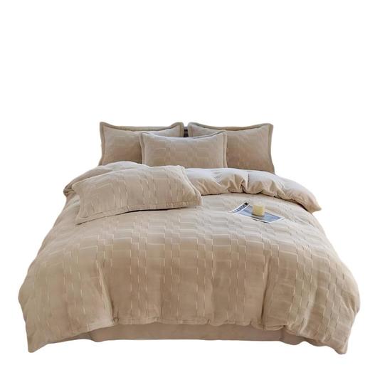 彼加曼 6D全消光皮草绒保暖四件套-奶咖200*230cm BGM-T2537 商品图0