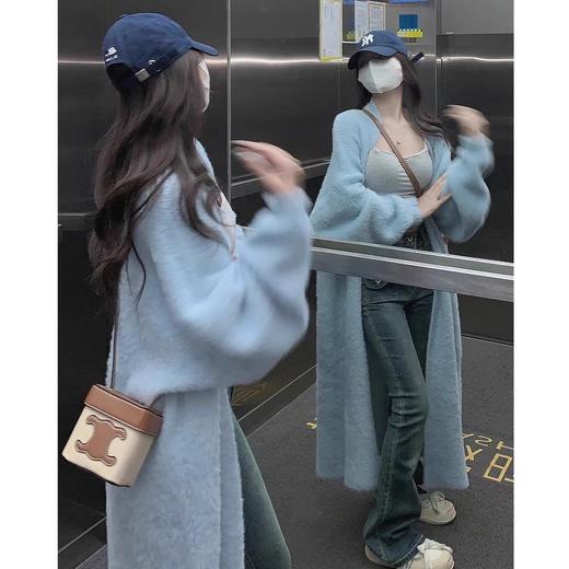 👏法国大牌毛衫代工厂货源❗️专柜同款❗️我们仅需99【伊泺杉韩系水貂绒长款开衫】😎 秋季必备，软软糯糯！救命🆘这水貂绒真的好好穿 商品图2