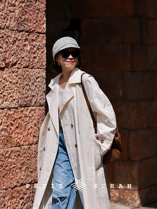 寂静的河流 棉麻混纺提花肌理感H版廓形长马甲 商品图1