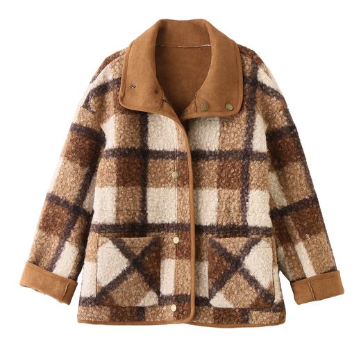 FLYBX8960 2025冬装新款女装长袖皮毛一体外套女上衣洋气小衫女 商品图4