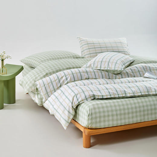 無印良品 咖品纯棉四件套-荷塘月色200x230cm MJ-T2022-103-4 商品图3