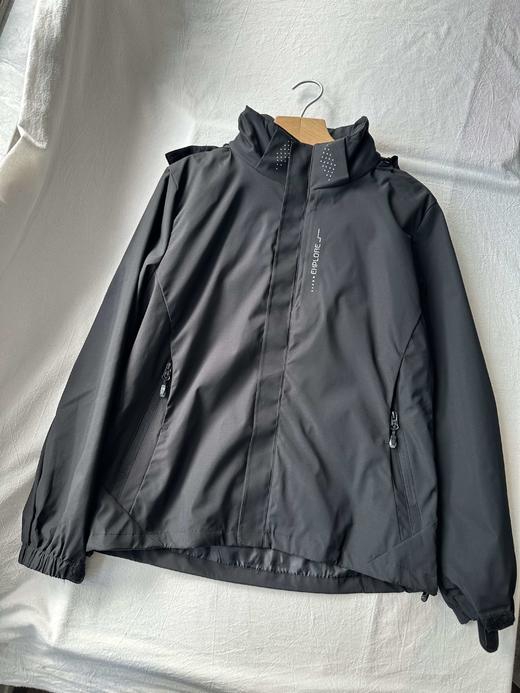 贝壳三 户外防风防泼水立领连帽冲锋衣女简约纯色外套女C101521 商品图1