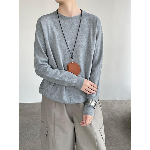 2025秋冬新款打底上衣！8色圆领一线成衣打底衫女绵羊毛百搭气质针织上衣！ 商品图3