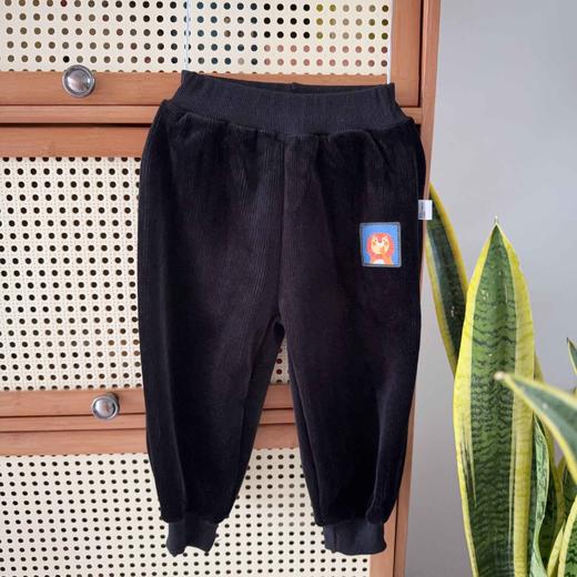 小猪大卫条纹竖裤秋冬季加绒保暖洋气百搭长裤90-120 商品图1