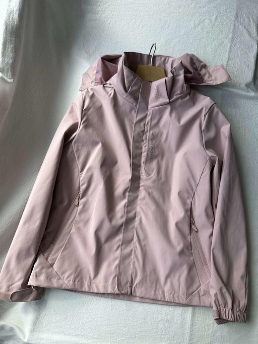 贝壳三 户外防风防泼水立领连帽冲锋衣女简约纯色外套女C101521 商品图5