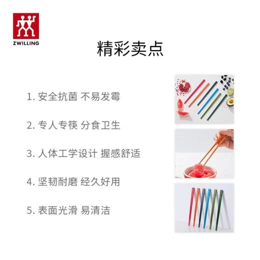 【积分兑换】双立人（ZWILLING）Now One-piece抗菌筷子6双装  ZW-W711抗菌版 商品图5
