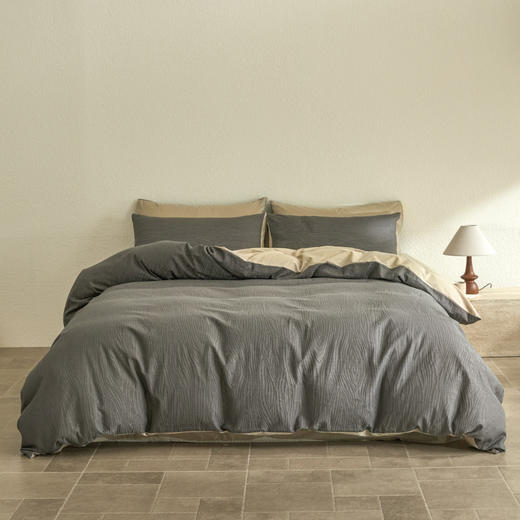 彼加曼 简尚水洗大提花四件套-云灰 200*230cm BGM-T2502 商品图3